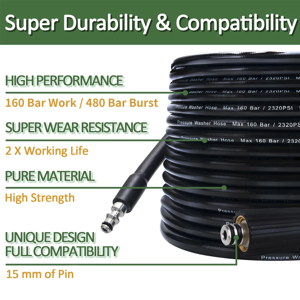 High Pressure Hose for Parkside Lavor PHD Portable Pressure Washer Car Wash Accessories Washing Gun Lance Connector Quick Hose 2