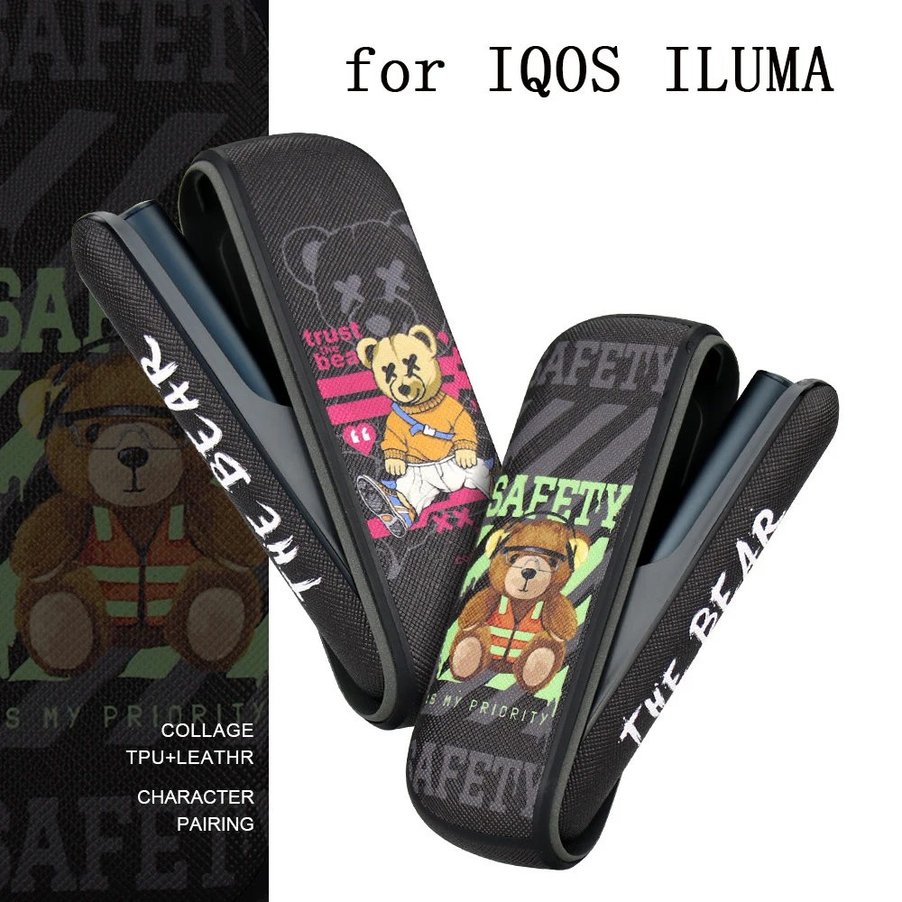IQOS ILLUMA용 새로운 베어 패턴 2in1 사이드 커버 및 케이스 IQOS IlLuma 액세서리용 교체 가능한 전자 ..
