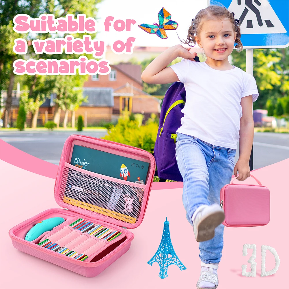 3Doodler Start+ Essentials (2024) 3D 펜 세트용 하드 여행 케이스, 충격 방지 휴대용 보관 가방, 프린팅 펜 휴대용 가방