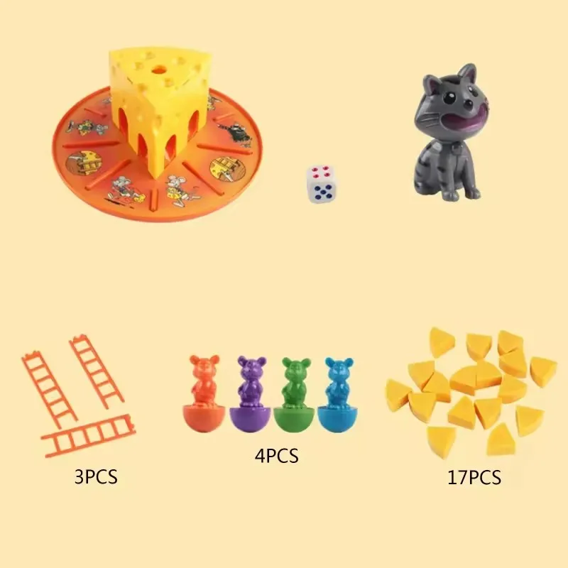 Gioco Da Tavolo Easy Cheesy Per Bambini 3+ - Gioco Del Nascondino Con Topolino E Formaggio, 2-4 Giocatori, Divertente Gioco Famiglia