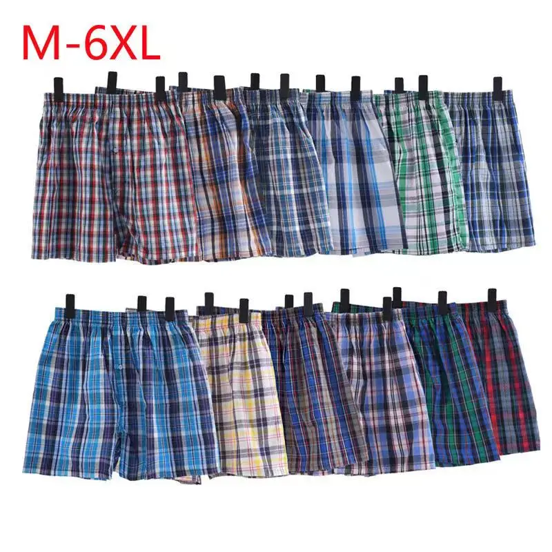 Classic Plaid Men Arrow Pants Men Underwear Panties Fashion Brand High Quality Boxer 4pcs/lot Cotton Boxers Pack Men's Shorts