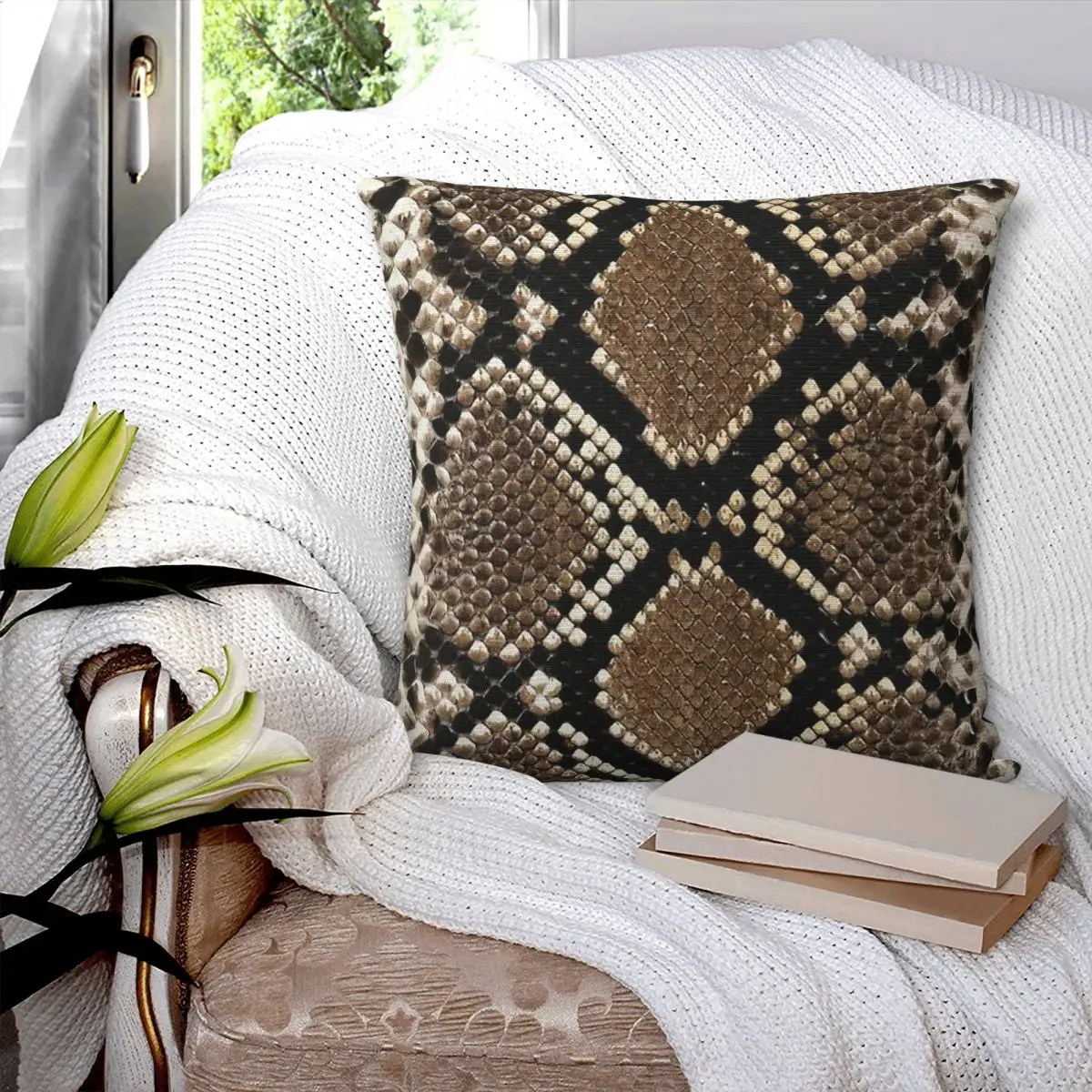 

Snake Skin Pillowcase Printed Cushion Cover Sofa Waist Pillow Pillow Cover