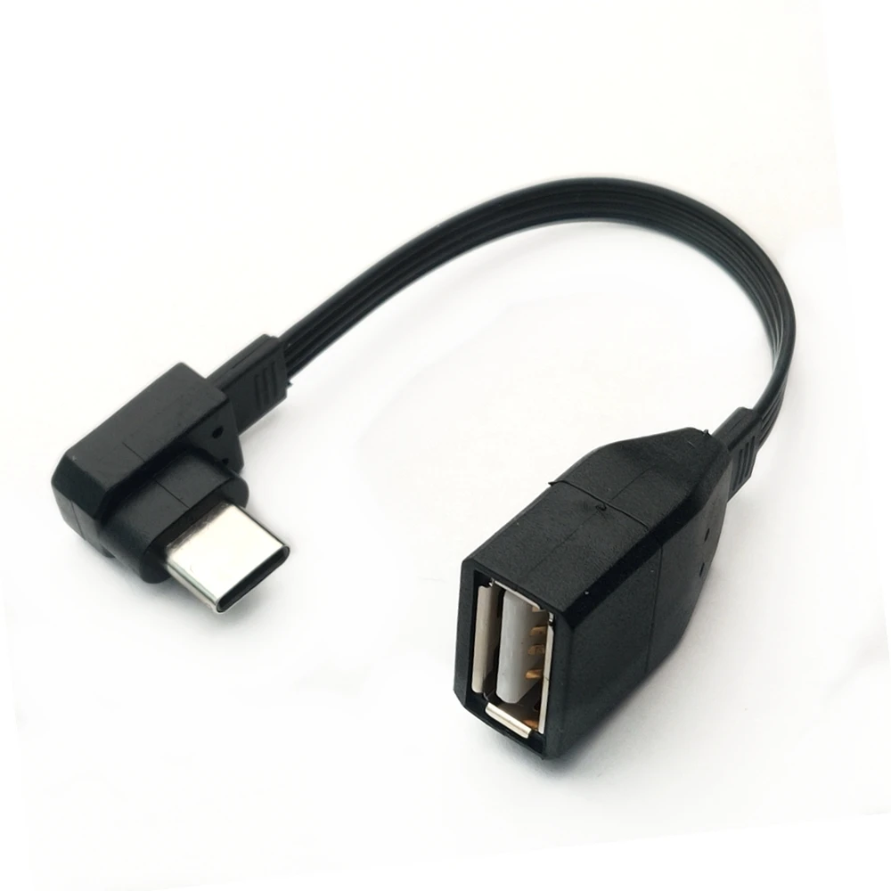 Tipo-c Otg para Usb Adaptador Fêmea 90 Graus Ângulo Direito Bend Curto 10cm 20cm 30cm 50cm - Imagem 4