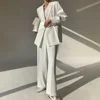 Summer White Women Suits Slim Elegant Peak Lapel Solid Party Prom Wedding Tuxedo Formal Casual Office Pants Sets (Jacket+Pants) 1