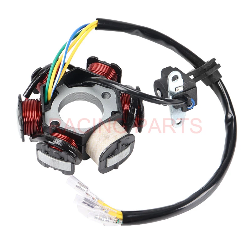 Enhanced Motorcycle Ignition Magneto Stator with Half-Wave Design, 6 Poles, 5 Wires