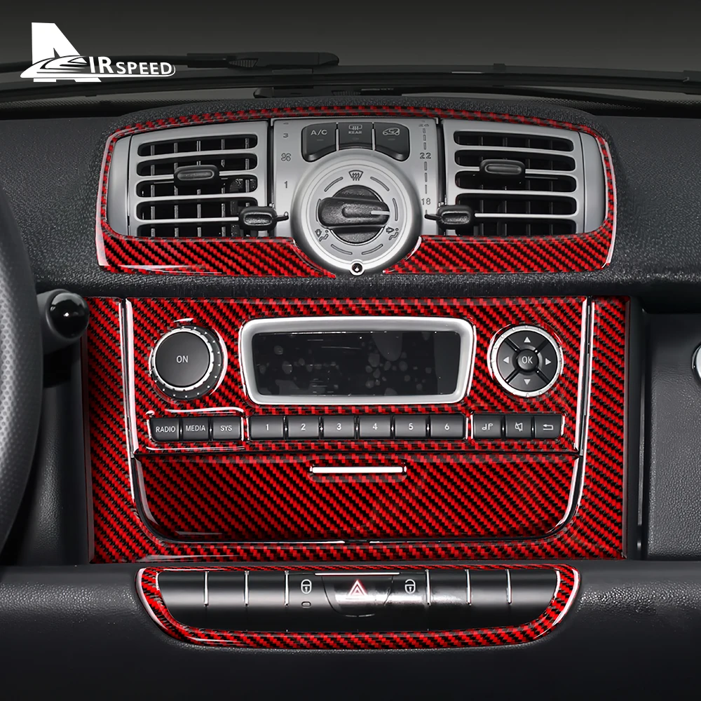 Per Mercedes Benz Smart 451 Fortwo 2011-2015 Real Carbon Fiber Car Interior Center Console Panel Cover Trim Stickers Accessori