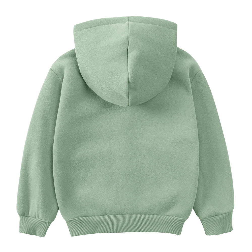 2026 frühling Kinder Mit Kapuze Mantel Kleinkind Mädchen Tops Soild Baumwolle Langarm Verdicken Fleece Hoodies Kleidung Kinder Jungen Sweatshirt – Detail 5