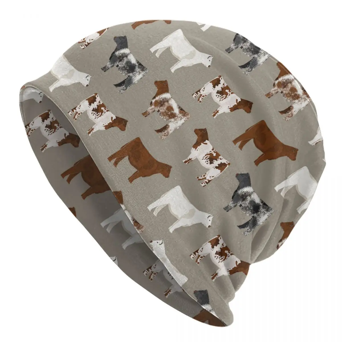 

Shorthorn Cattle Khaki Animal Bonnet Hat Hip Hop Outdoor Skullies Beanies Hat for Men Women Knitting Hats Summer Head Wrap Cap