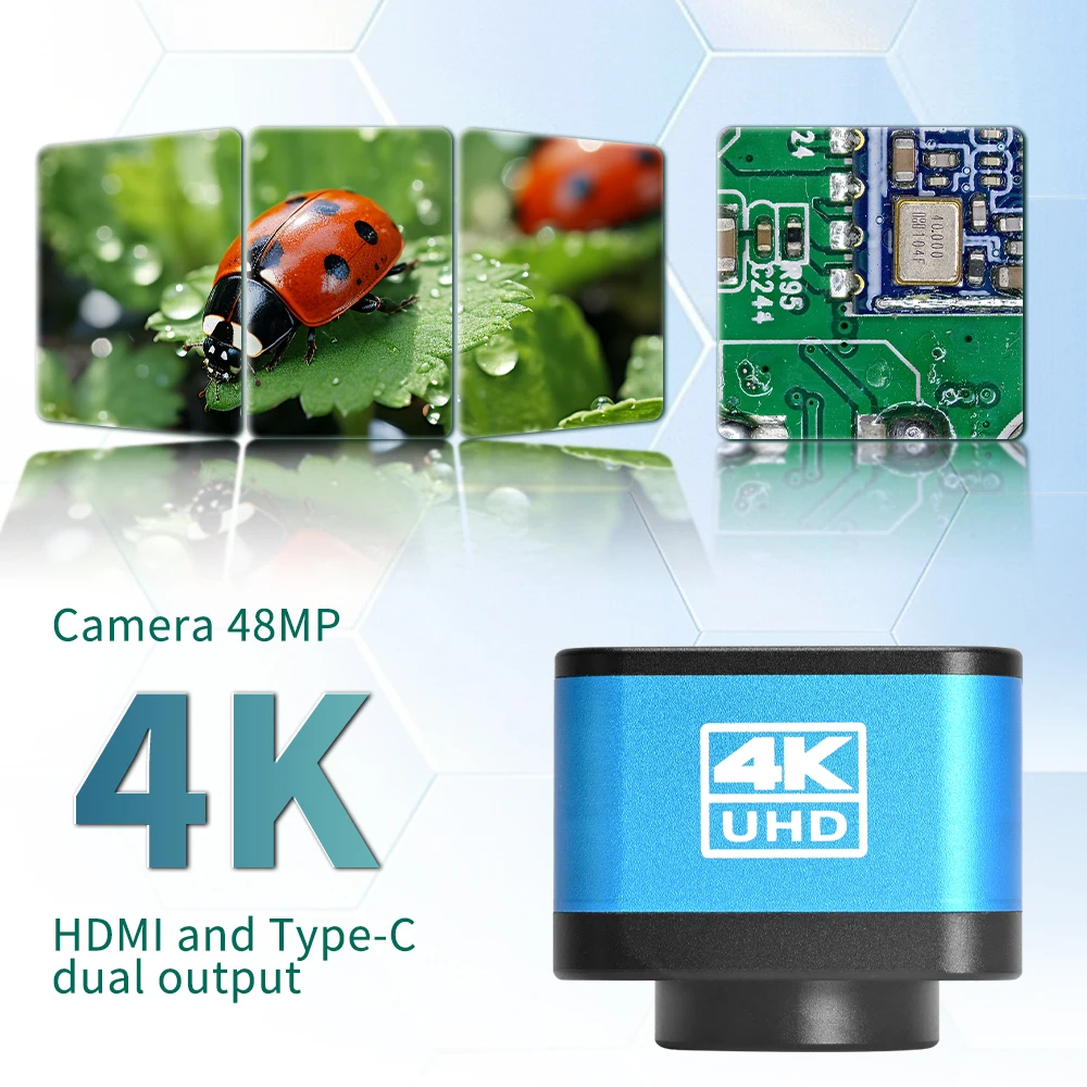 Hayear 4K 60FPS 1/2'' IMX585 비디오 녹화 카메라 세트는 휴대폰 PCB 마더보드 용접 수리용 산업용 현미경에 사용됩니다.