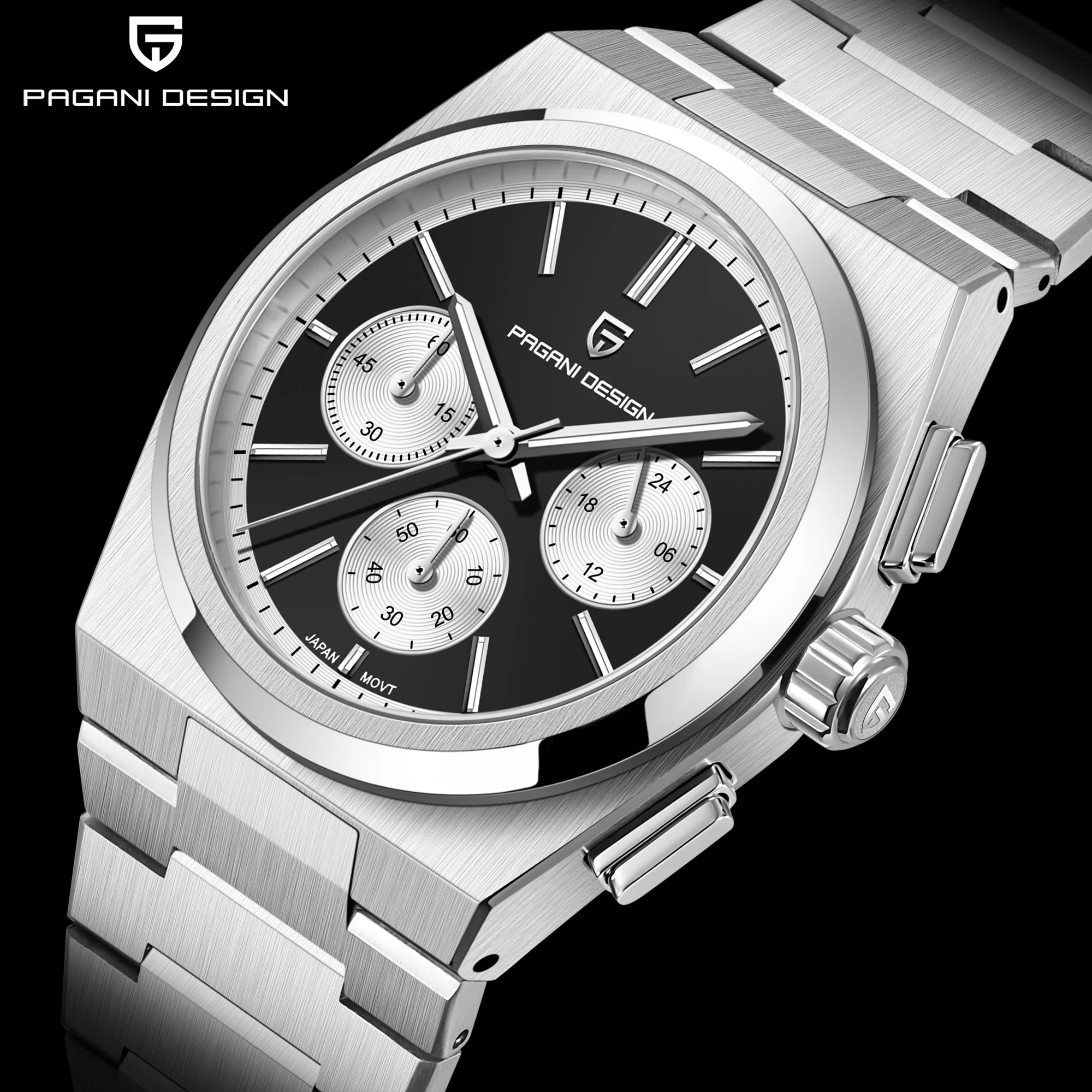 

2023 New PAGANI Design Top Brand Sapphire Men's Sports Stainless Steel Waterproof Chronograph Luxury Quartz Watche watch for men