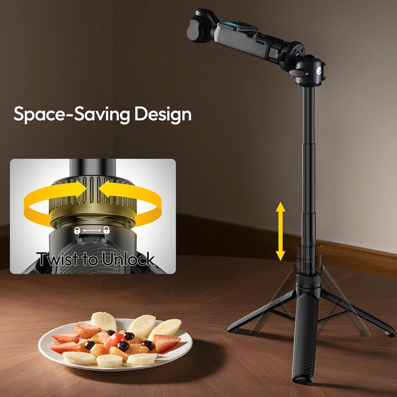 Ulanzi MT90 Cka Quick-Release Tripod 2-in-1 Tripod & Selfie Stick with Backpack Clip for Outdoor Vlog Travel Livestreaming Shots