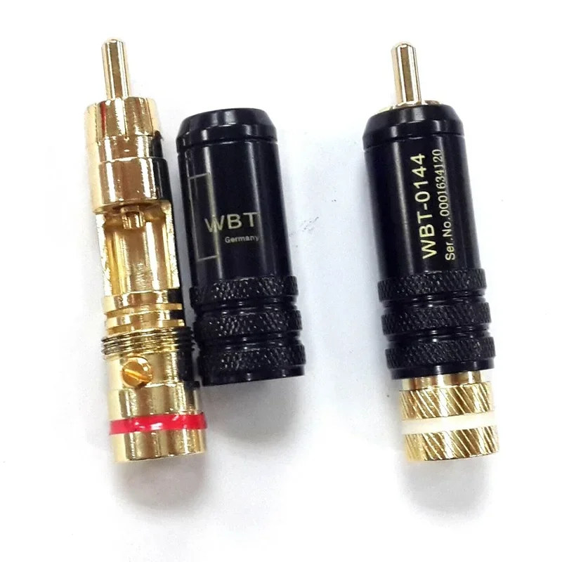 1 Pair RCA Connector Connectors Male Signal Line Plug WBT 0144 RCA Plug Lotus Head Copper RCA Plug Connectors Approx.53mm