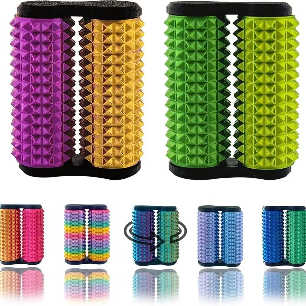 3D Printed Spike Grip Stimulato Double Roller Muscle Joint Relaxation Training Hand Massage Roller Toy Portable