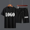 Customized Summer Trending Men Casual Suits Short Sleeve T-shirt+Shorts Sets Fashion Beach Two-piece Set 2