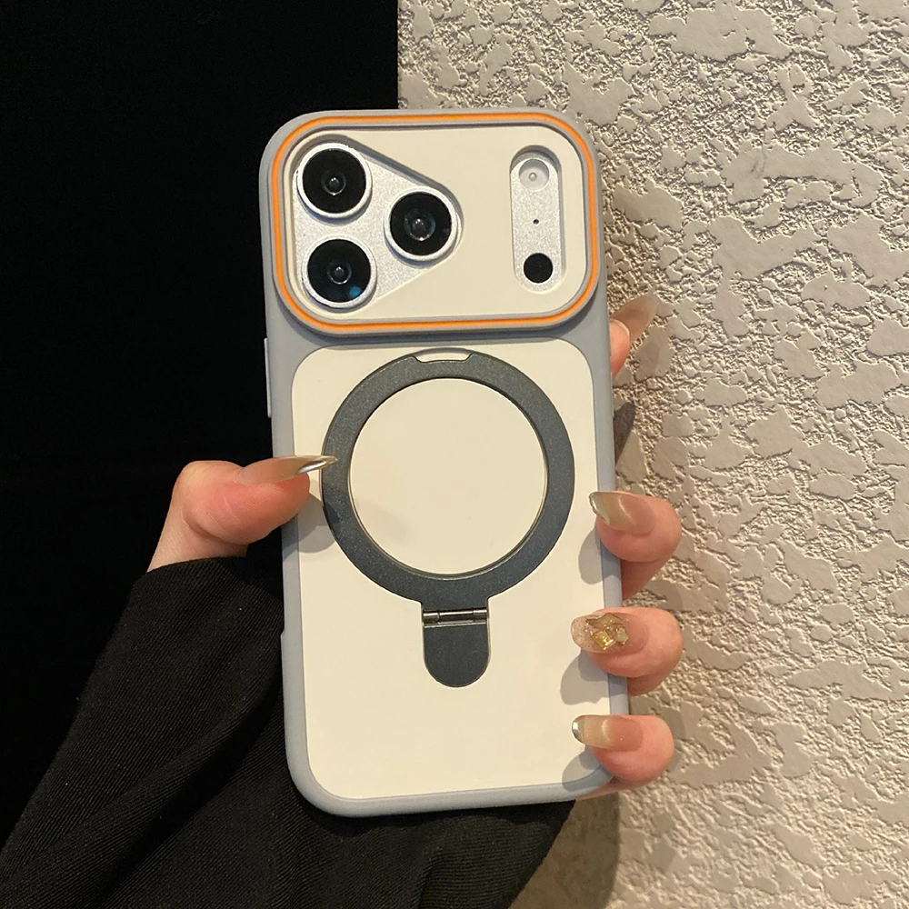 Shockproof Magnetic Phone Case with Kickstand and Anti-Slip Matte Armor Finish