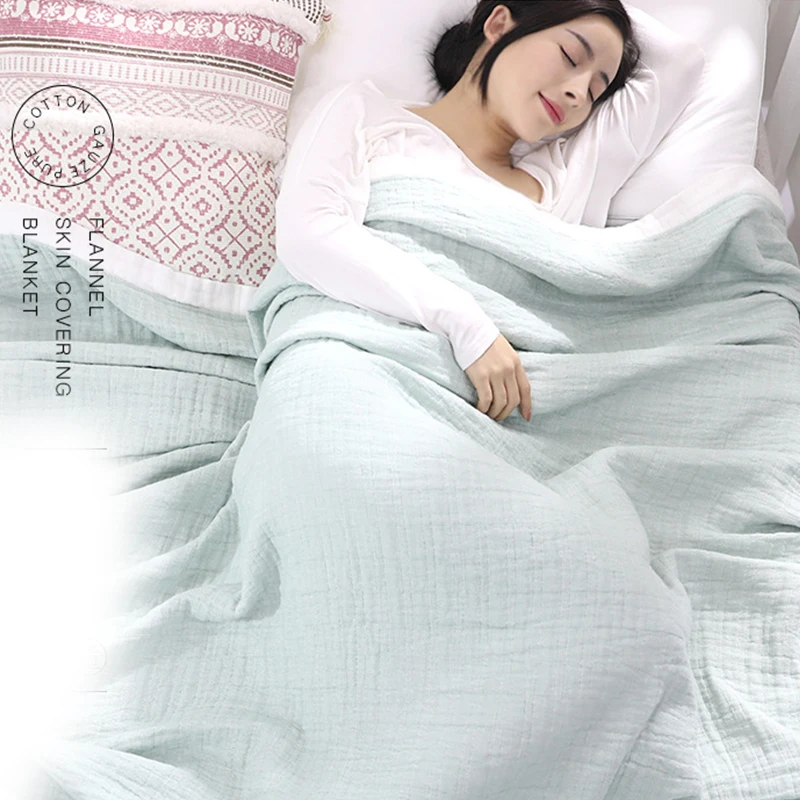 Details about   100% Cotton Muslin Blanket 4 Layers Bed Cover Blankets for Beds Sofa Sofa Cover 