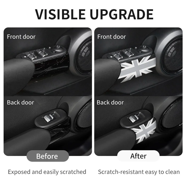 Auto Tür Armlehne Aufkleber Für Mini Cooper F55 F56 PU Leder Auto Tür Griff Knopf Aufkleber Auto Innen Dekoration Zubehör – Detail 6