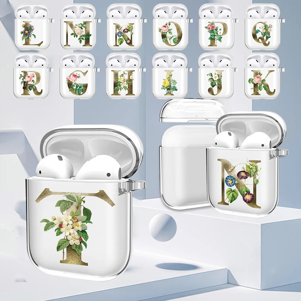 

2022 Silicone Case for Apple Airpods 1/2 Cover Gold Letter Print Protective Earphone Case Headphones Cases for Airpods 2/1 Cover