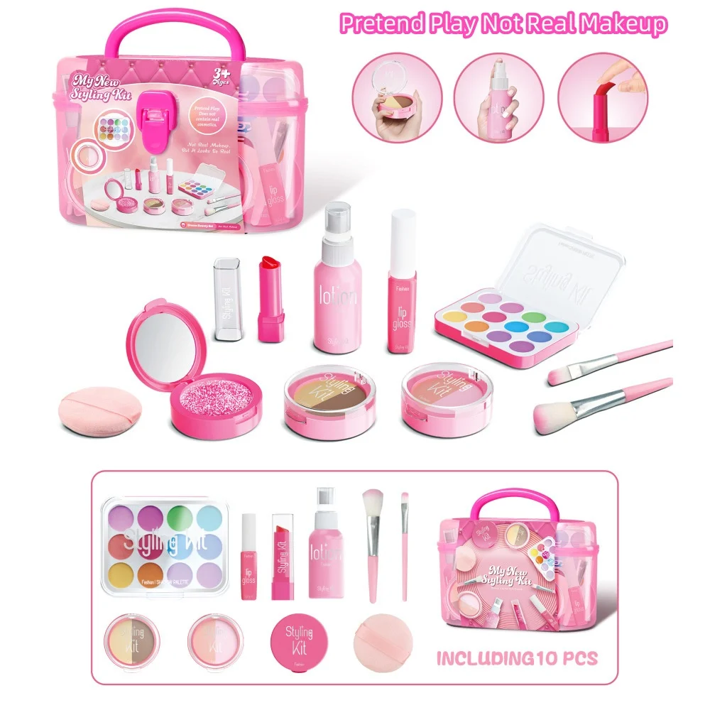 Kids Pretend Play Makeup Set for Girls Ages 3-6 makeup toy princess pretend toys cosmetics set