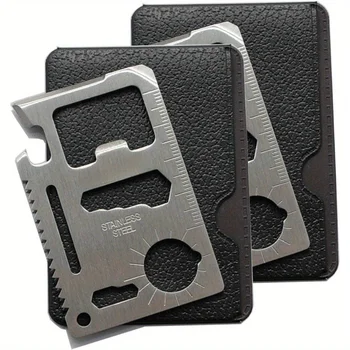 Stainless Steel EDC Pocket Tool 11 in 1 Credit Card Portable Multi Function Survival Tool For Outdoor Camping Hunting Traveling