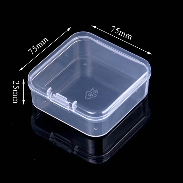 petite boîte en plastique translucide, mini boîte de rangement de
