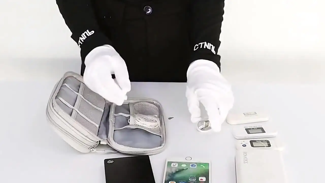 Electronic Cable Organizer Bag - Portable Travel Double Layers Electronic Digital Accessories Storage Pouch Bags For SD Card Case, USB Flash Drive, Charging Cords, USB Charger, Mini Tablet