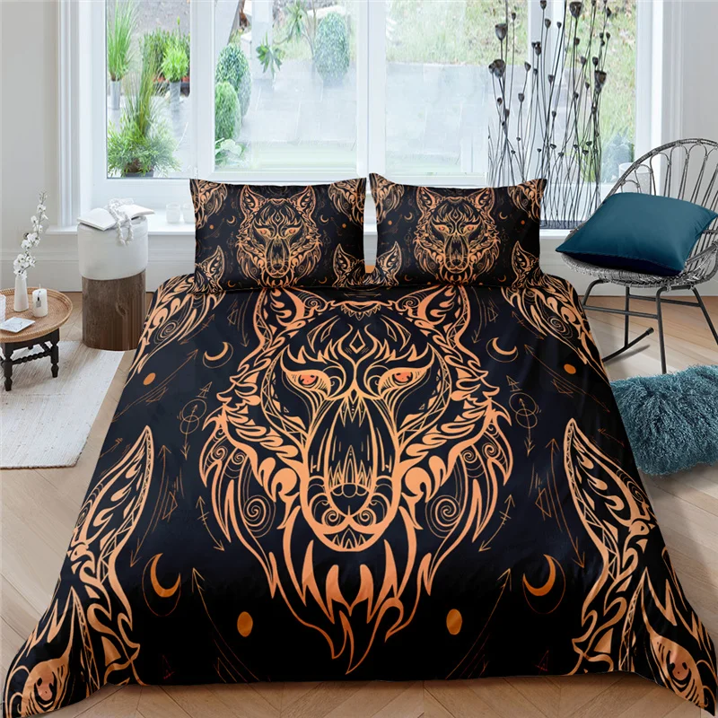 

Luxury 3D Wolf Print 2/3Pcs Kids Aldult Bedding Set Comfortable Duvet Cover Pillowcase Home Textile Single/Queen/King Size