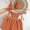 New 3 Piece Vacation Swimsuit Set - Sexy Mesh Tie-Up Bikini with High Cut Bottoms for Women Multi-Color Beachwear​
