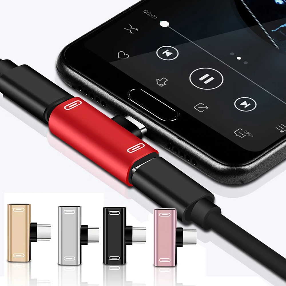 1PCS In USB C Splitter Type C Male To Dual Type C Female