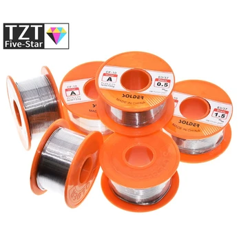 TZT 63/37 FLUX 2.0% 리드 와이어 용융 송진 코어 솔더 납땜 와이어 롤, DIY용, 0.6/0.8/1/1.2/1mm, 45FT