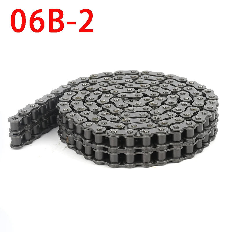 Short Pitch Double Rows Roller Chain, Industrial Transmission Drive Chains, 06B-2, 1.5 m, 45 # Steel, 1Pc