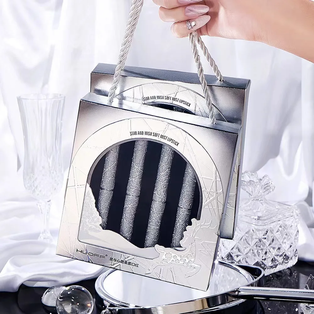 

Помада для макияжа, 4 цвета, матовая, стойкая, фотоблестящая помада, туба для естественного макияжа губ, тинт для губ, косметический набор