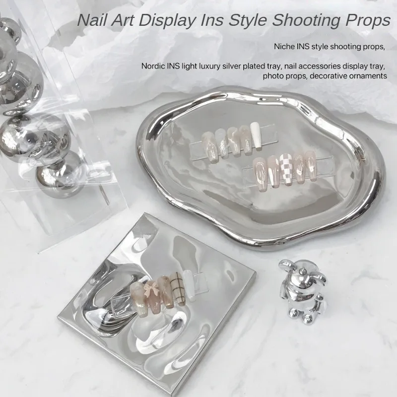 

Ins Nail Art Display Board Manicure Shooting Props Decoration Board Nails Palette Irregular Water Ripples Showing Shelf