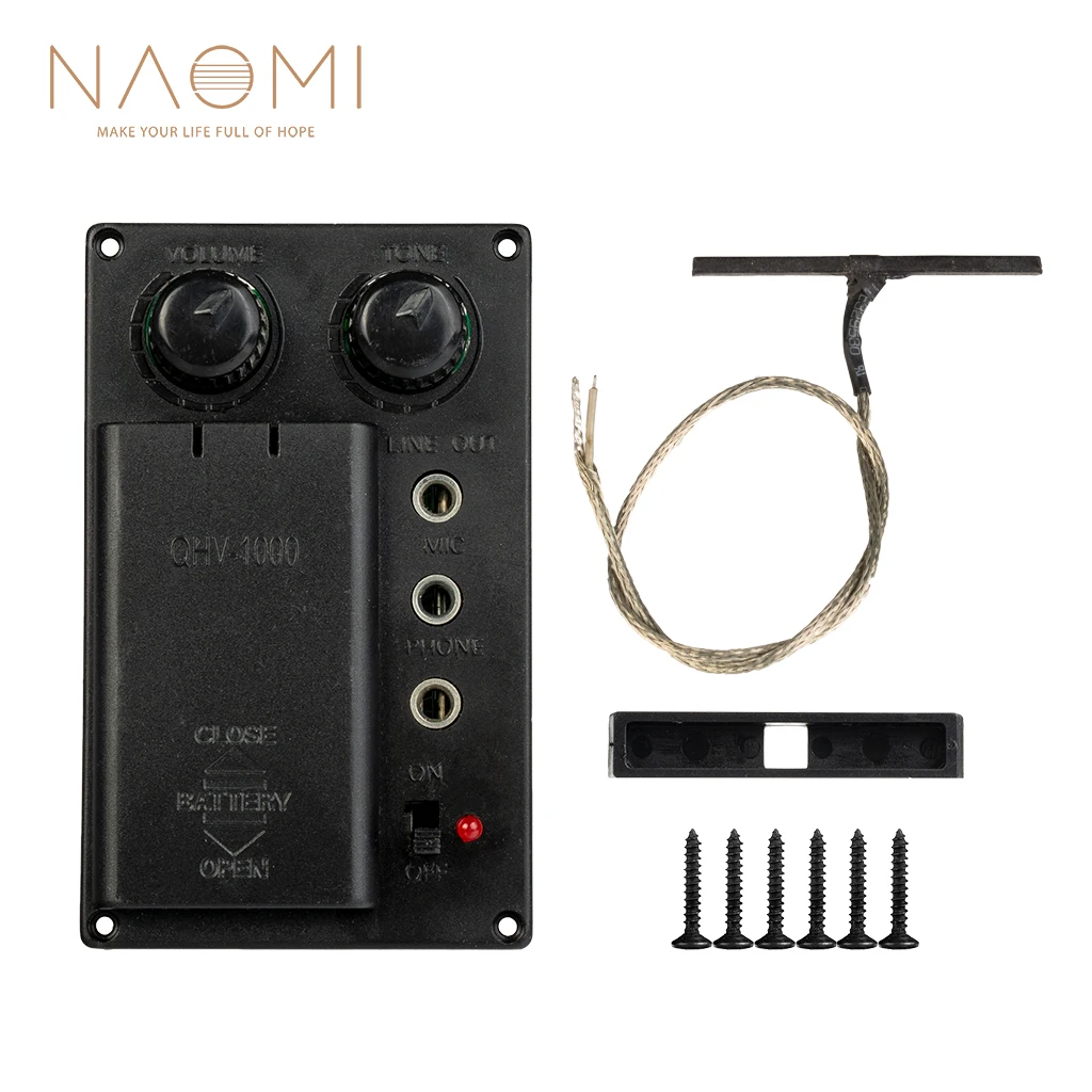 NAOMI 4/4 Violin Pickup Electric Violin Silent EQ Preamp Pickups Set W