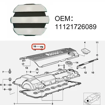 Copertura del Motore Auto 11121726089 per BMW Serie 3 E34 E39 E46 M54 Ricambi Motore