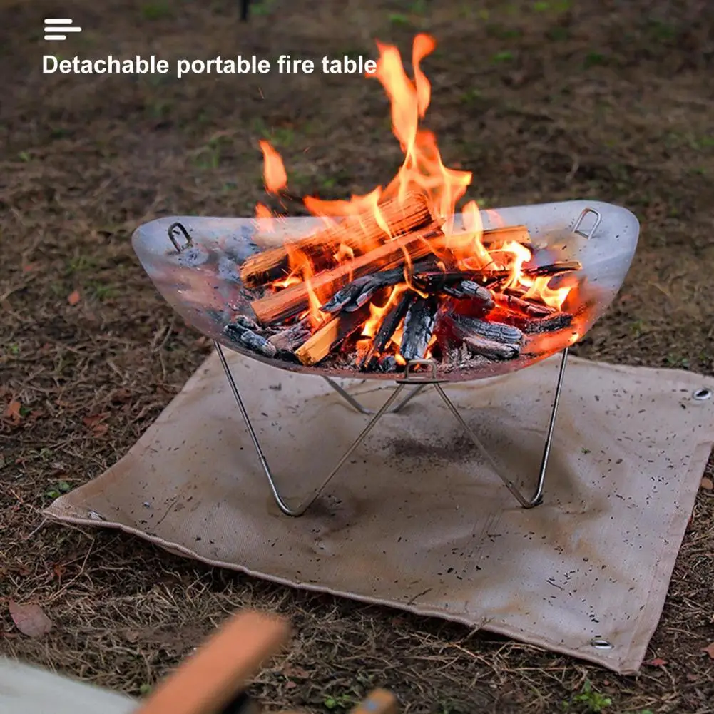Wood Burning Pit Rustproof Stainless Steel Camping Fire-Pit Portable  Heat-Resistant Detachable Wood Burning Pit With Storage Bag - AliExpress