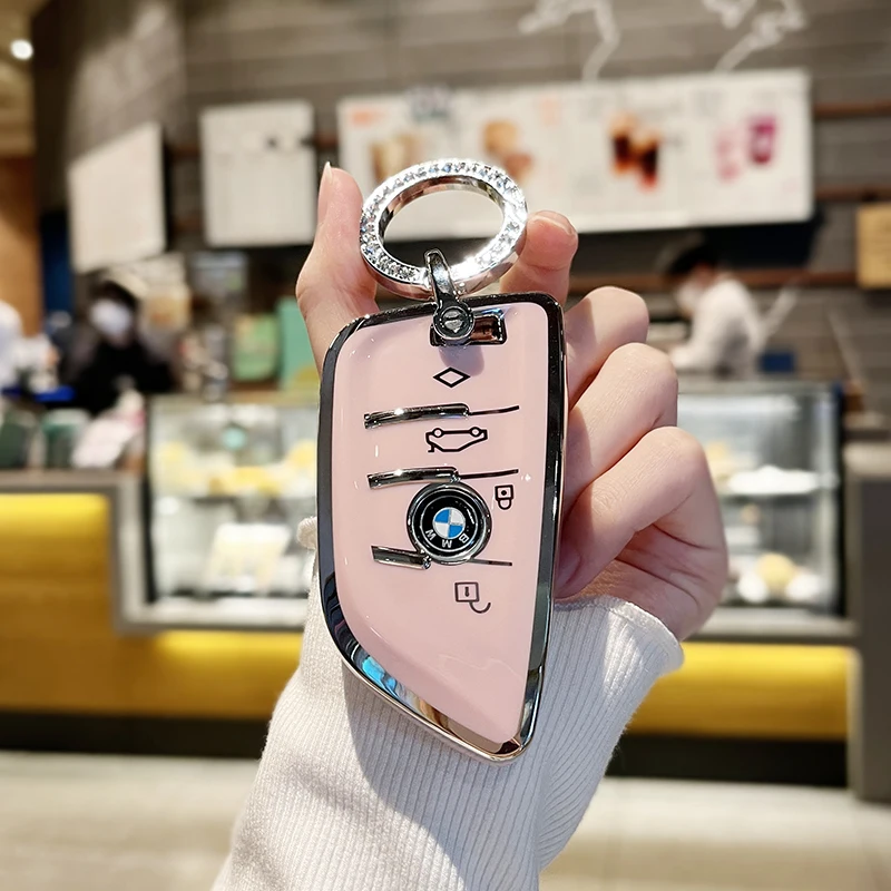 Fashion keychain Key fob Case Cover shell For BMW X1 X3 X5 X6 X7 1 3 5 6 7 Series G20 G30 G11 F15 F16 G01 G02 F48 Jewelry decora