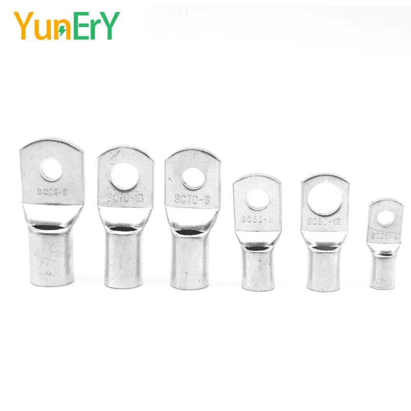 Cabo Lug Wire Connector Solda Estanhada Grossa Terminais 1050 Mm² 101 Awg Sc6 Sc10 Sc16 Sc25 Sc35 Sc50 1025 50 Pcs