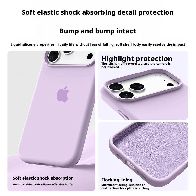 New Official Liquid Silicone Soft Phone Case - Shockproof Cover with Logo