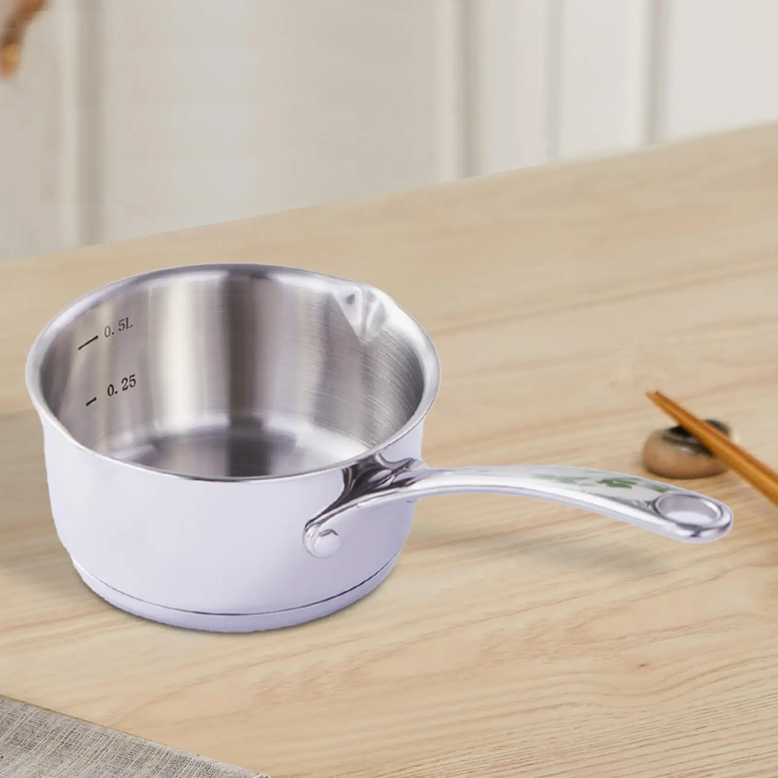 Sauce Pan i.D 12cm Pasta Pot Cookware Small Pot Stainless Steel Saucepan for Indoor Outdoor Warming Stewing Boiling Cooking