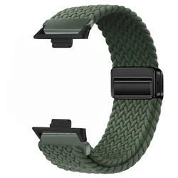 Magnetic Braided Nylon Loop Band - Adjustable Sport Replacement Strap - Redmi watch 5 (OliveGrB)