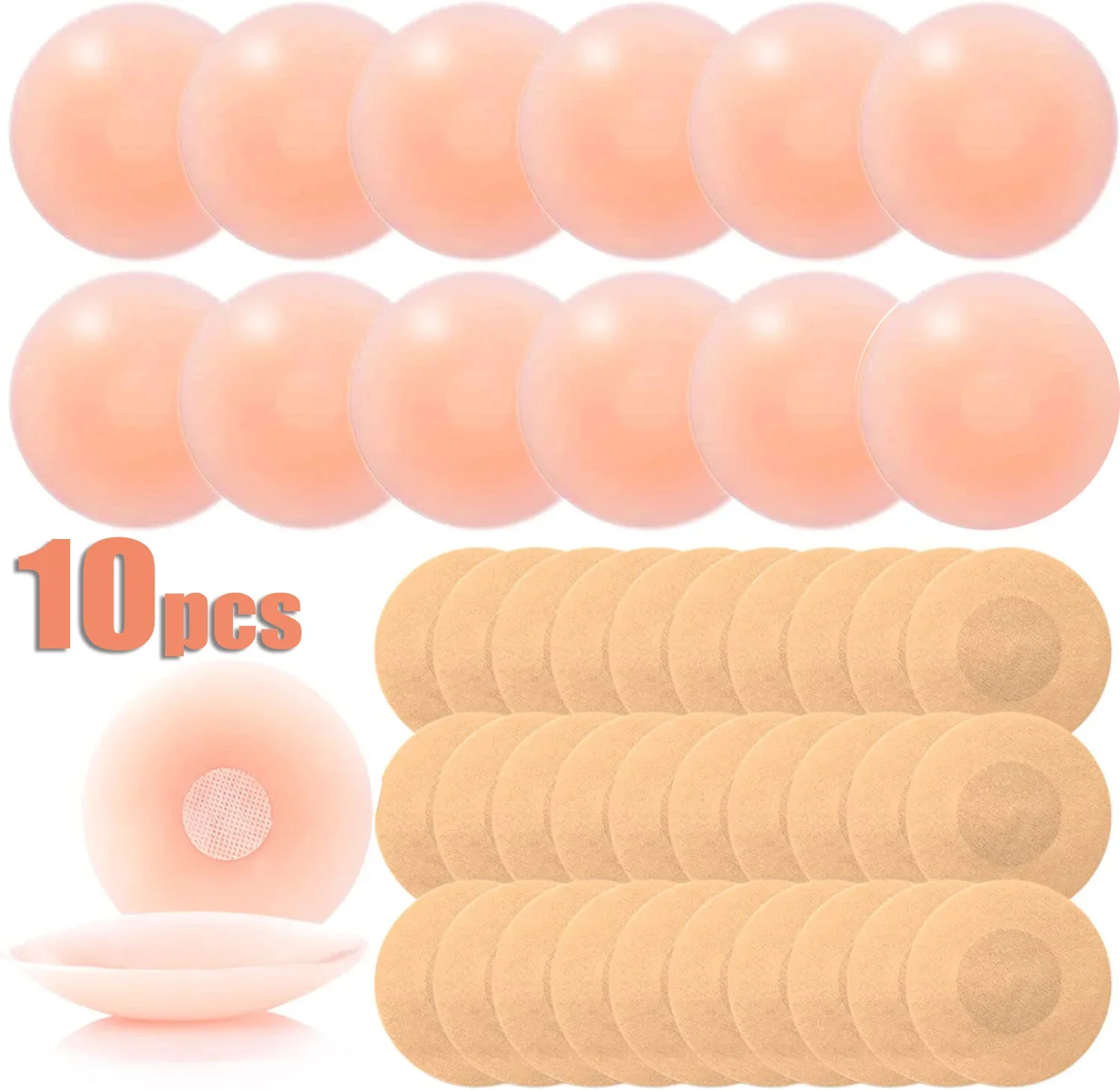 1 Pair Silicone Chest Stickers Bikini Push Up Sponge Bra Pad Breathable Insert  Silicone Pads for