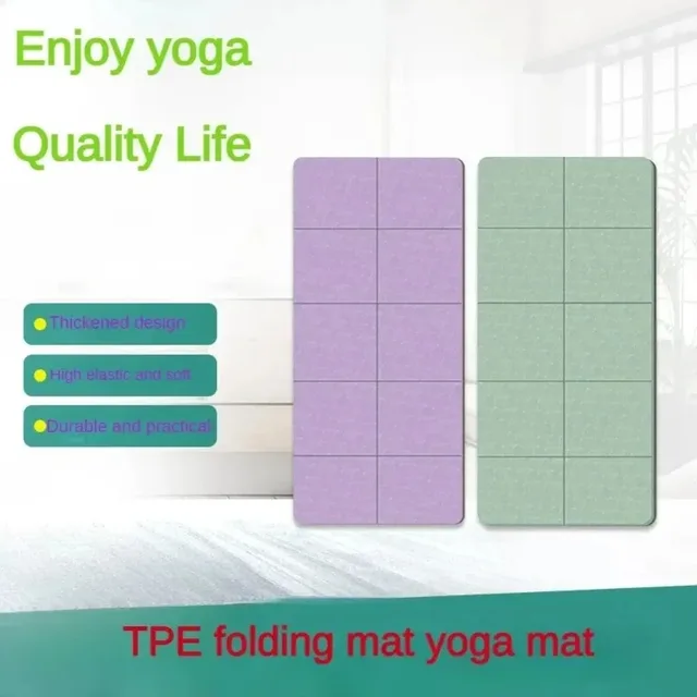 2025 new foldable Yoga Mat Eco Friendly TPE183*61*0.6cm Folding Travel Fitness Exercise Mat Double Sided Non-slip for Yoga 2