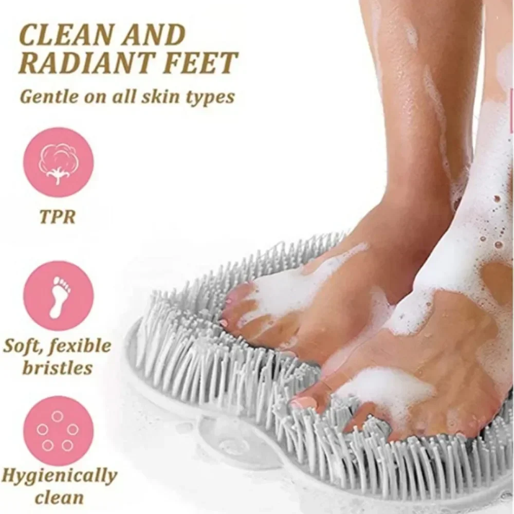 Silicone Shower Foot Scrubber Massage Pad with Suction Cups