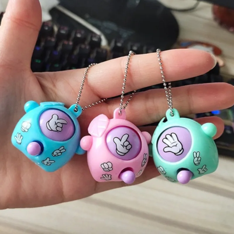 1-50pcs 크리 에이 티브 핸드 헬드 공정한 결투 도구 키 체인 스톤 가위 종이 부모 자녀 상호 작용 어린이 보상 장난감