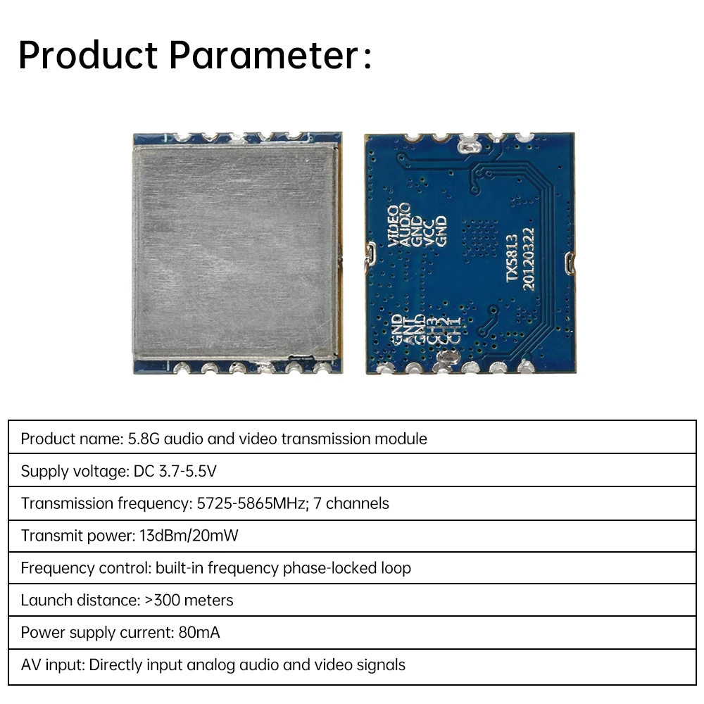 Module émetteur FPV 5.8G 20mW/200mW VTX TX5813