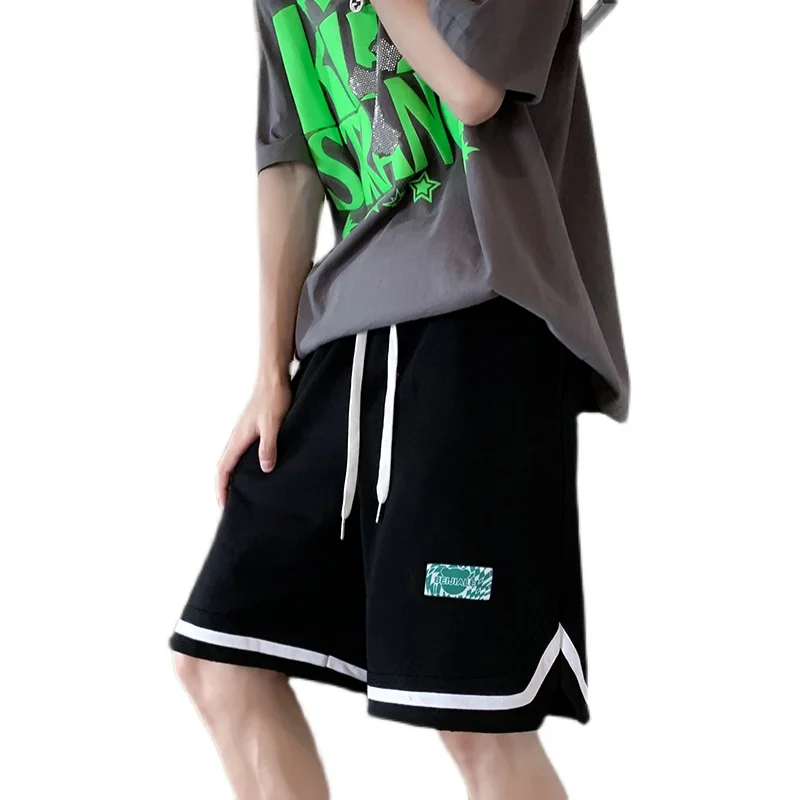 Summer Streetwear Basketball Shorts Mens Elastic Loose Shorts Oversized Hip Hop Male Calf Length Sports Walking Run Ins Shorts