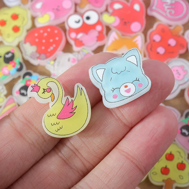 15 stücke Mix Cute Panda Obst Tiere Pflanzen Flatback Harz Cabochon Verzierungen DIY Scrapbooking für Mädchen Haarnadel Brosche Geschenke – Detail 4