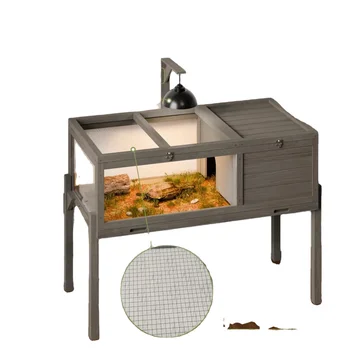 Lizard Habitat Tortoise House Rolling Tortoise Enclosure with Light Stand Reptile Enclosure Small Animal Cage with Stand Legs 1