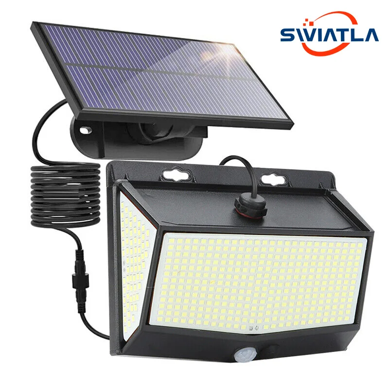 

Swiatla 468 LEDs Outdoor Solar Lights 270 Wide Angle IP65 Waterproof PIR Motion Sensor Light Modes Large Bright Solar Lights